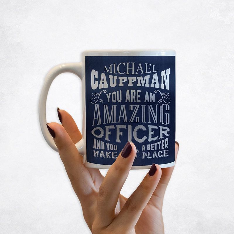 Amazing Police Officer Typography Retirement Coffee Mug Gift for Police M-2153