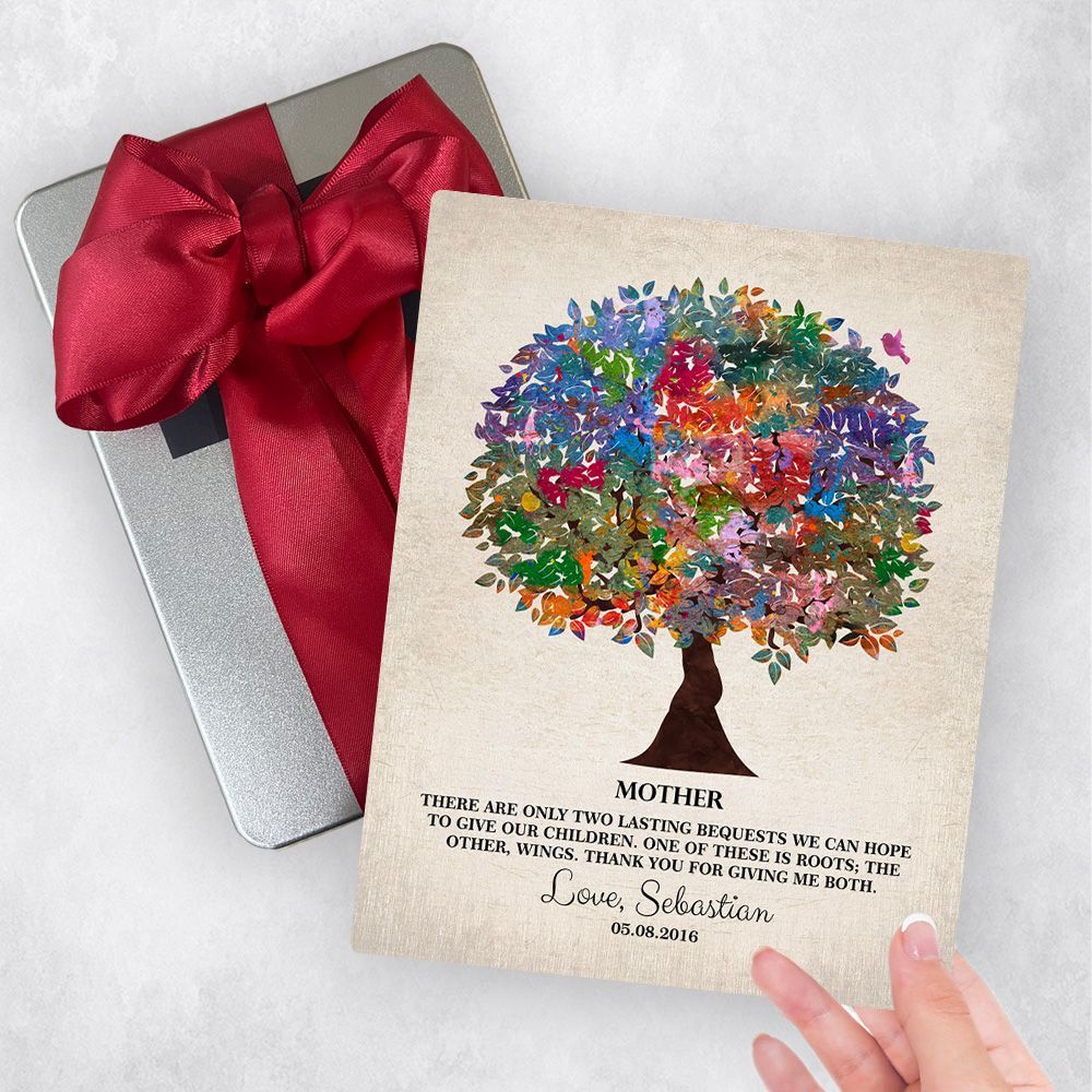 Colorful Tree Metal Plaque Family Gift Delivery For Mom Toy-1219