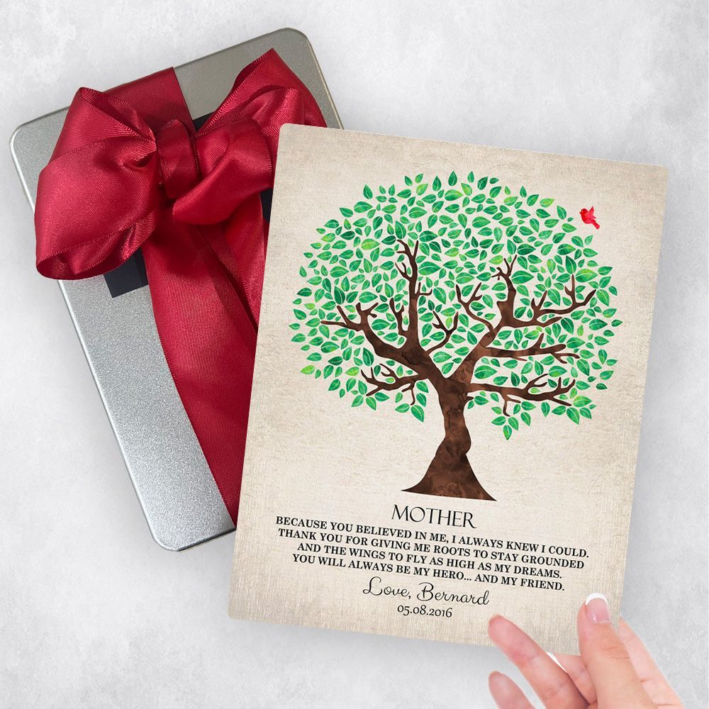 Green Tree Metal Plaque Family Gift Delivery For Mother Toy-1243