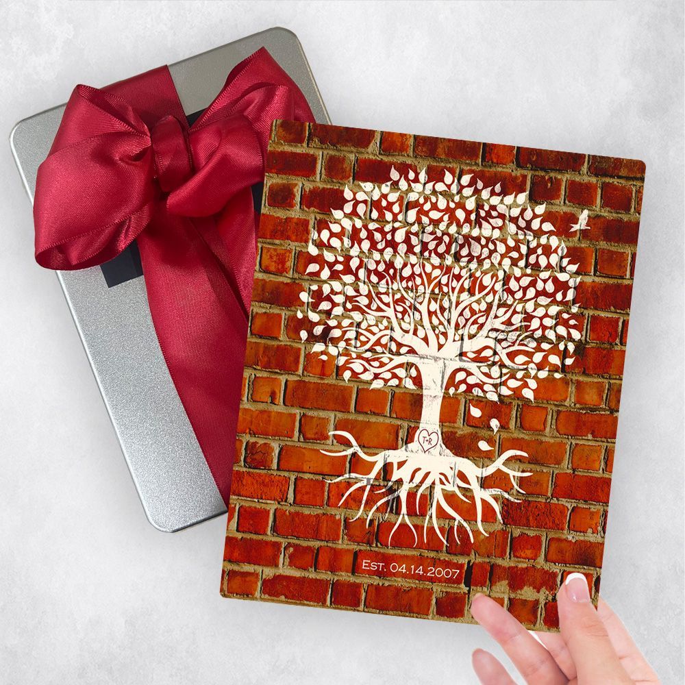Brick Tree with Roots 8th Anniversary Gift Delivery Box Gift for Couple TOY-1382