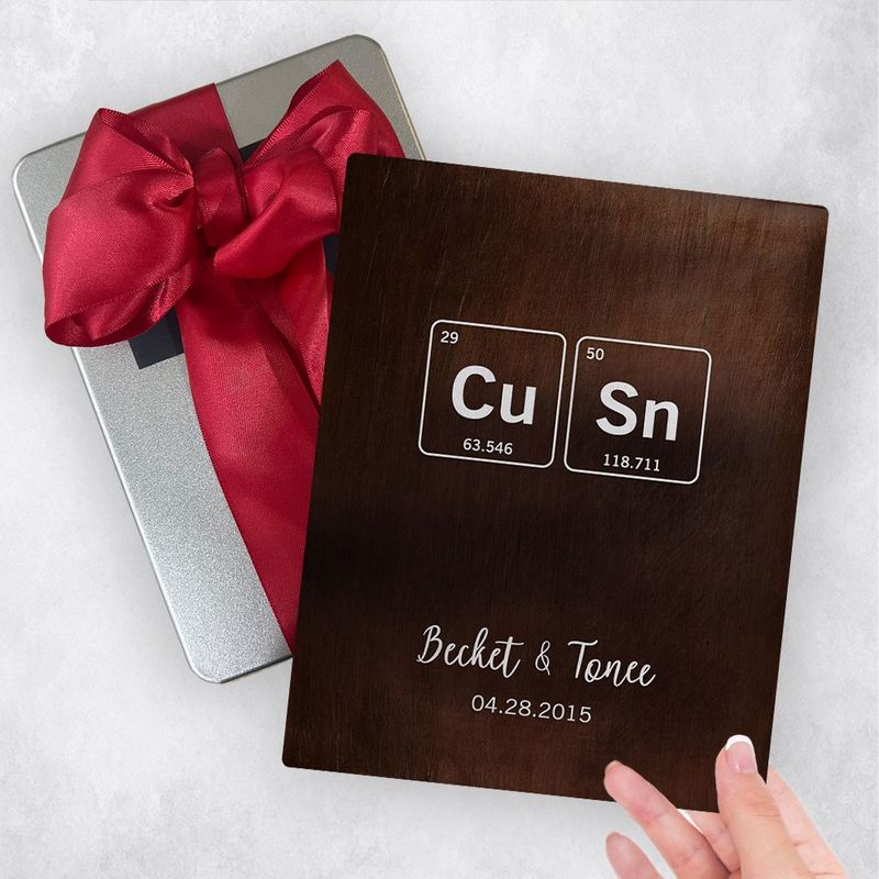 #1 Best Seller - Bronze Periodic Table Element 8th Anniversary Gift Delivery Box Gift for Couple TOY-1917