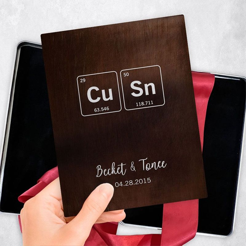 #1 Best Seller - Bronze Periodic Table Element 8th Anniversary Gift Delivery Box Gift for Couple TOY-1917