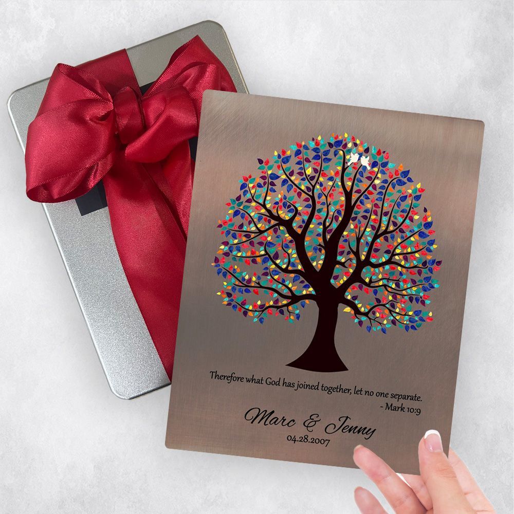 Bronze Curly Tree 8th Anniversary Gift Delivery Box Gift for Couple TOY-1465