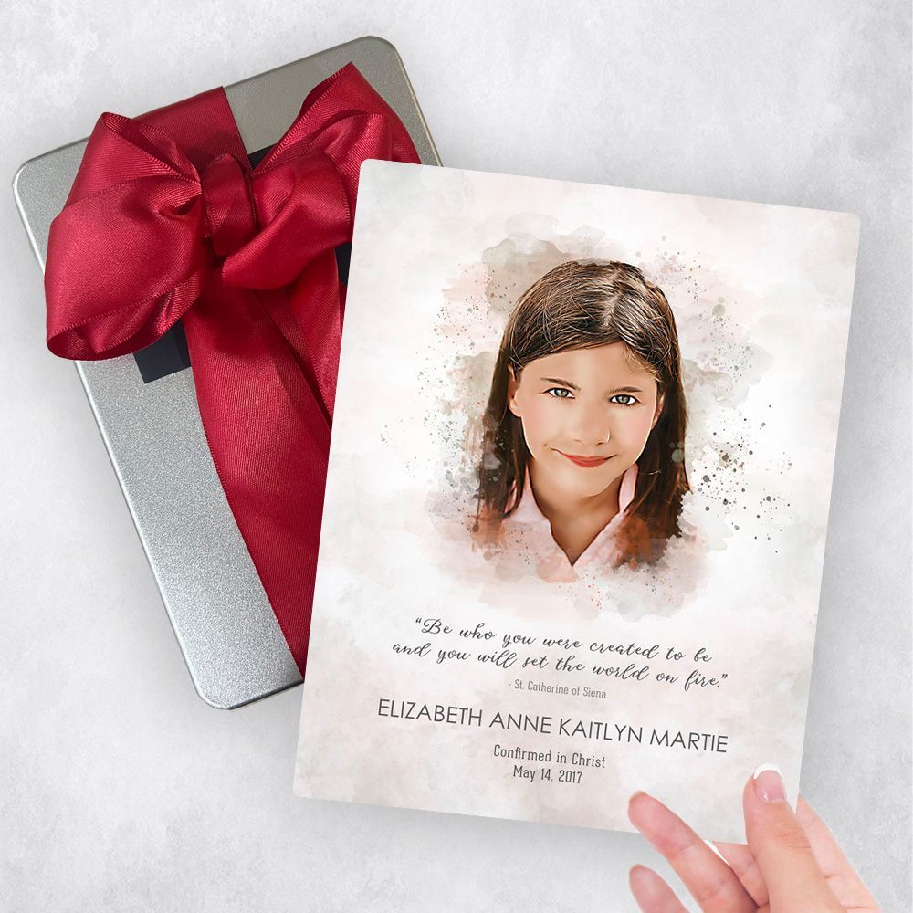 Cotton Watercolor Portrait Faith Milestone Gift Delivery Box Gift for Child TOY-1851