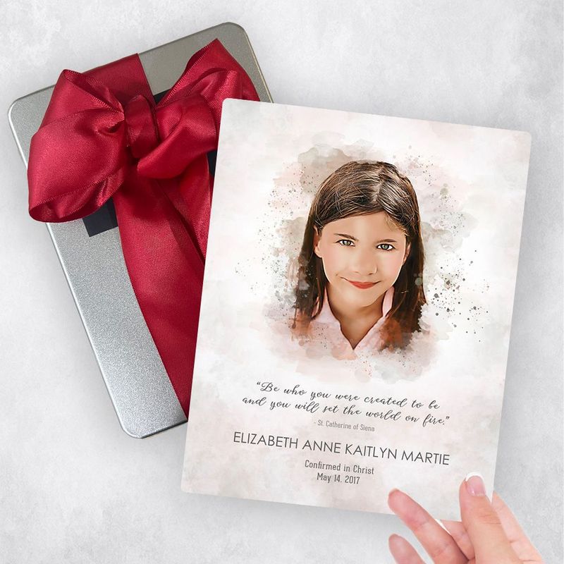 Cotton Watercolor Portrait Faith Milestone Gift Delivery Box Gift for Child TOY-1851