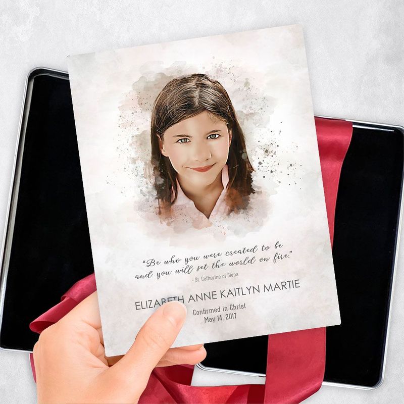 Cotton Watercolor Portrait Faith Milestone Gift Delivery Box Gift for Child TOY-1851