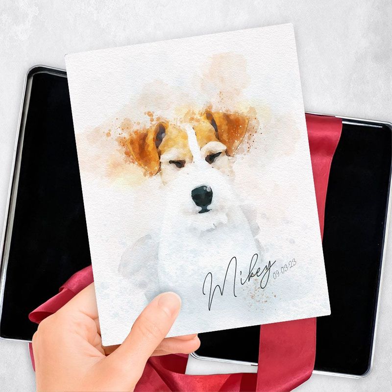 Cotton Watercolor Portrait pet Anniversary Gift Delivery Box Gift for Pet Owner TOY-1840