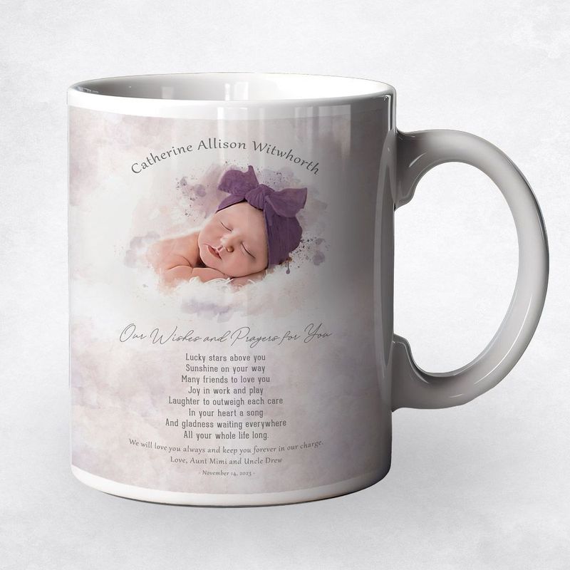 Cotton Watercolor Portrait Faith Milestone Coffee Mug Gift for Child M-1852