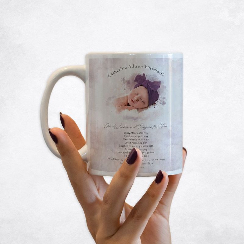 Cotton Watercolor Portrait Faith Milestone Coffee Mug Gift for Child M-1852