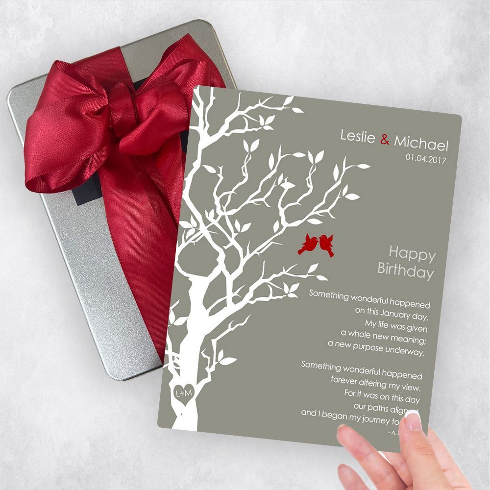 White Knobby Tree Spouse Birthday Gift Delivery Box Gift for Spouse TOY-1713