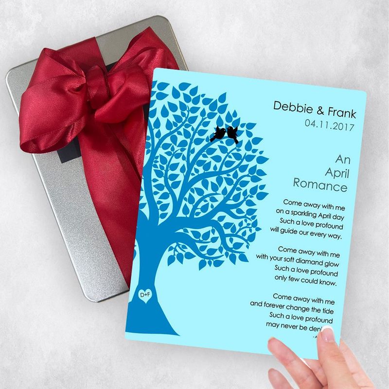 Half Silhouette Tree Engagement Gift Delivery Box Gift for Couple TOY-1704
