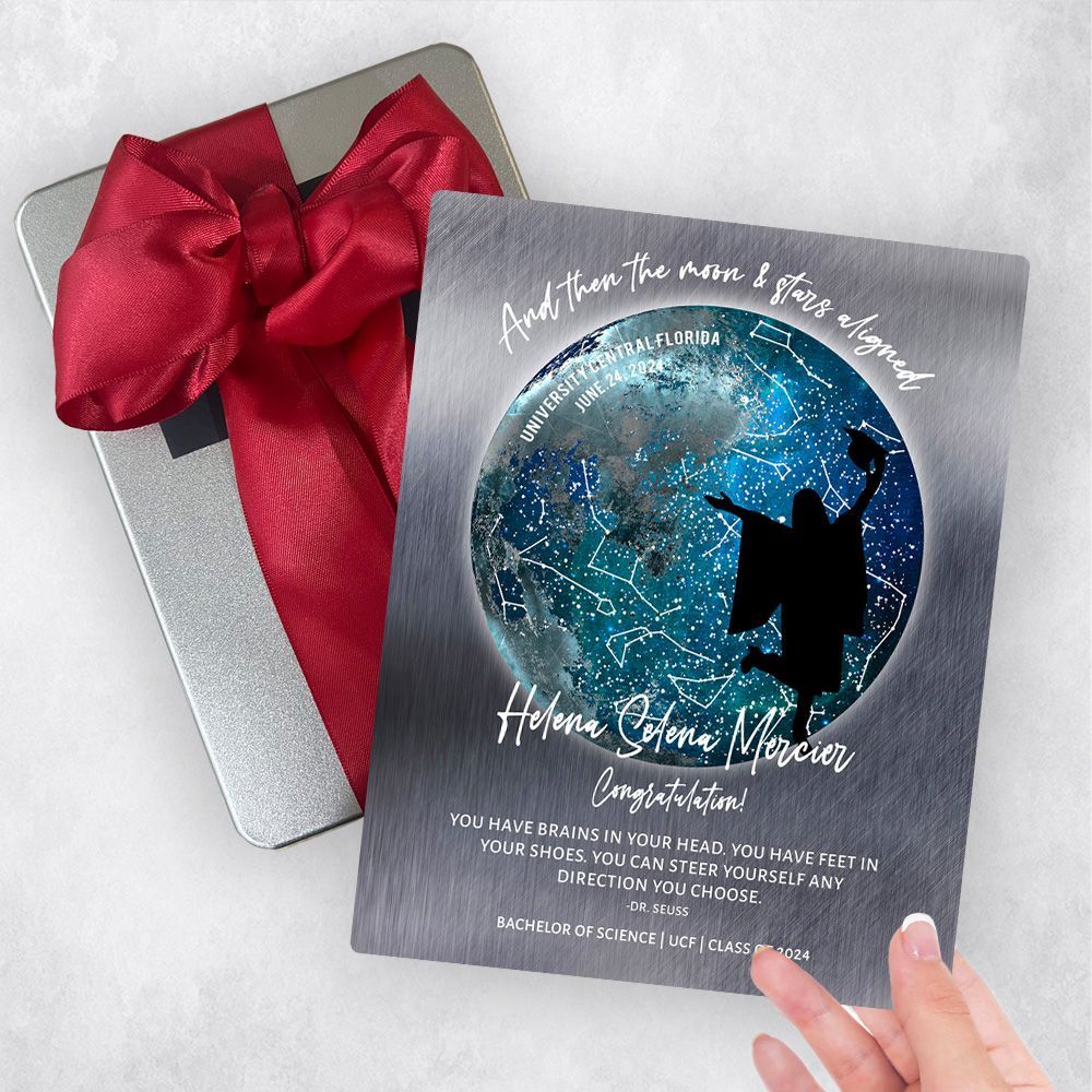 Tin Moon and Star Map graduation Gift Delivery Box Gift for Graduate TOY-1575