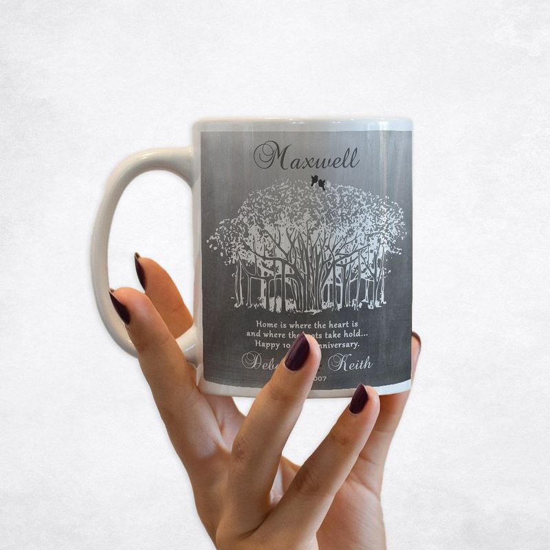 #1 Best Seller - Tin Banyan Tree 10th Anniversary Coffee Mug Gift for Couple M-1809