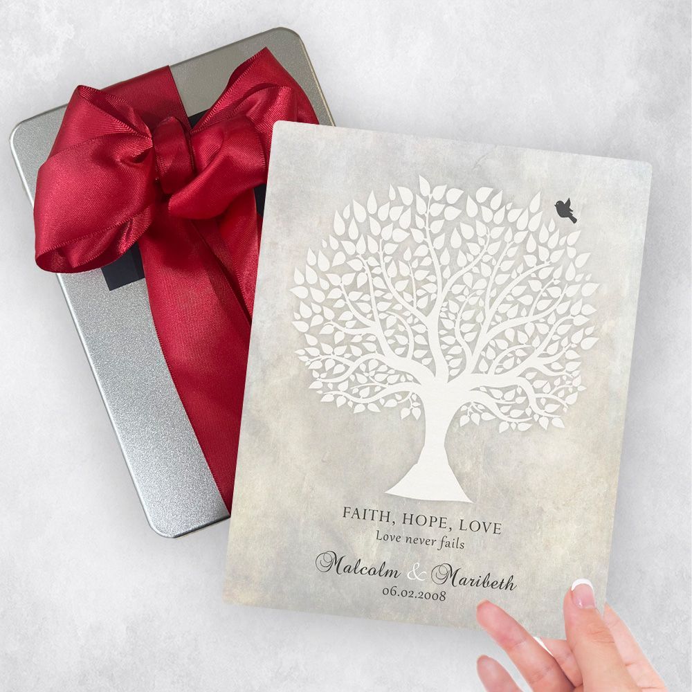 White Silhouette Tree Anniversary Gift Delivery Box Gift for Couple TOY-1520