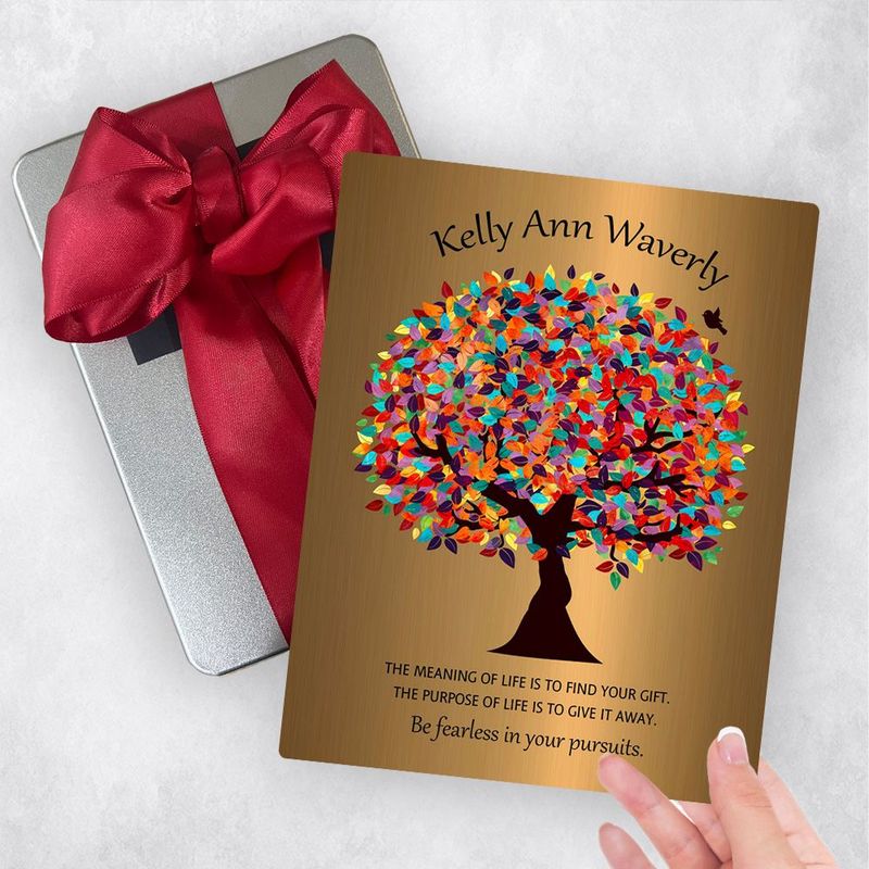 Brass Colorful Spring Tree Leadership Appreciation Gift Delivery Box Gift for Mentee TOY-1496