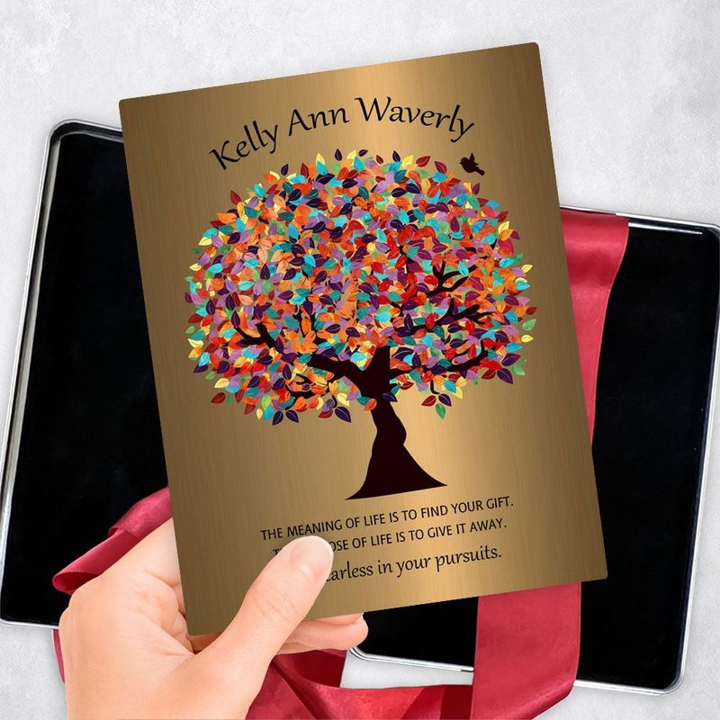 Brass Colorful Spring Tree Leadership Appreciation Gift Delivery Box Gift for Mentee TOY-1496