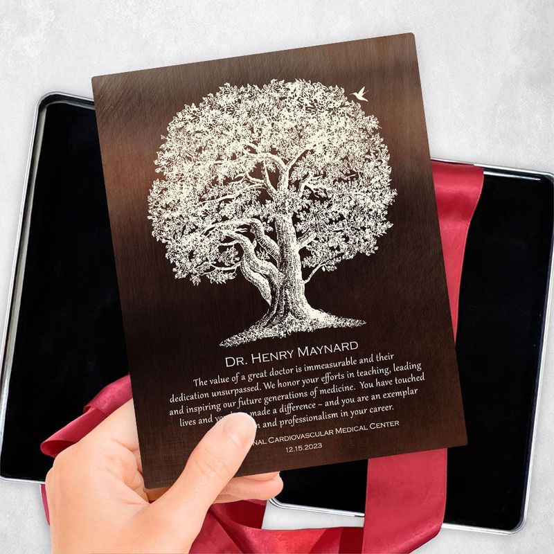 #1 Best Seller - Bronze Oak Tree Retirement Gift Delivery Box Gift for Doctor TOY-1865