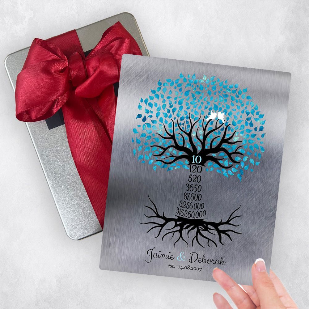 #1 Best Seller - Tin Countdown Tree 10th Anniversary Gift Delivery Box Gift for Couple TOY-1440