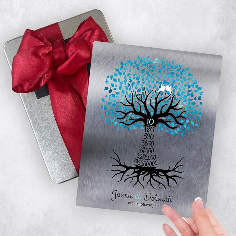 #1 Best Seller - Tin Countdown Tree 10th Anniversary Gift Delivery Box Gift for Couple TOY-1440