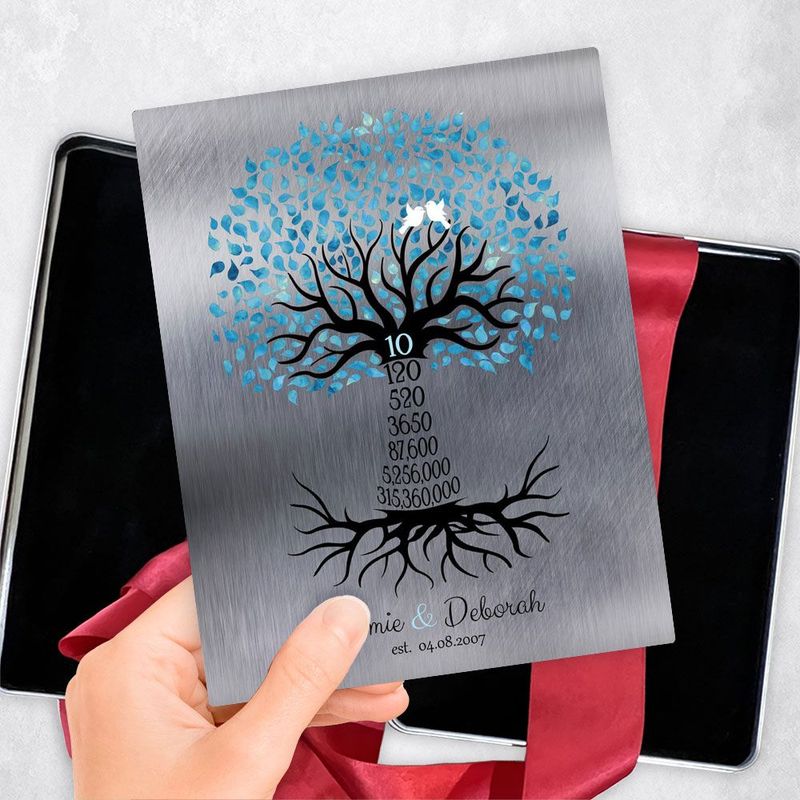 #1 Best Seller - Tin Countdown Tree 10th Anniversary Gift Delivery Box Gift for Couple TOY-1440