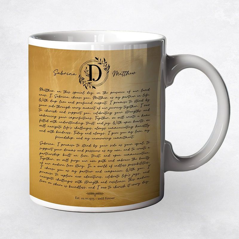 Gold Surname Monogram and History Housewarming Coffee Mug Gift for Family M-2124