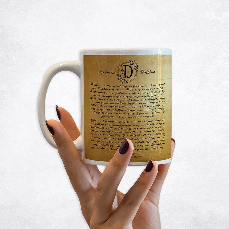 Gold Surname Monogram and History Housewarming Coffee Mug Gift for Family M-2124