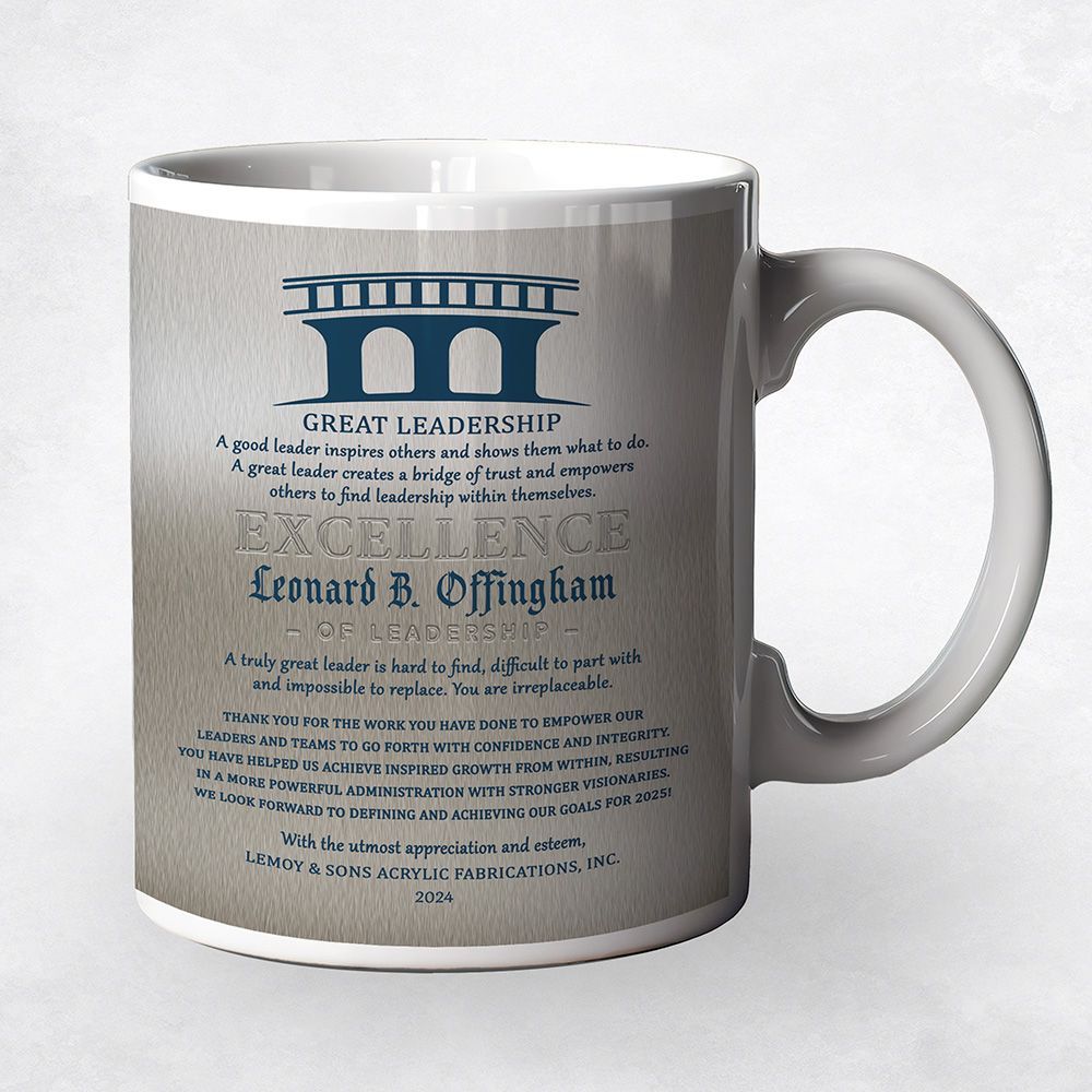 Tin Corporate Bridge of Trust Leadership Appreciation Coffee Mug Gift for Employee M-2114