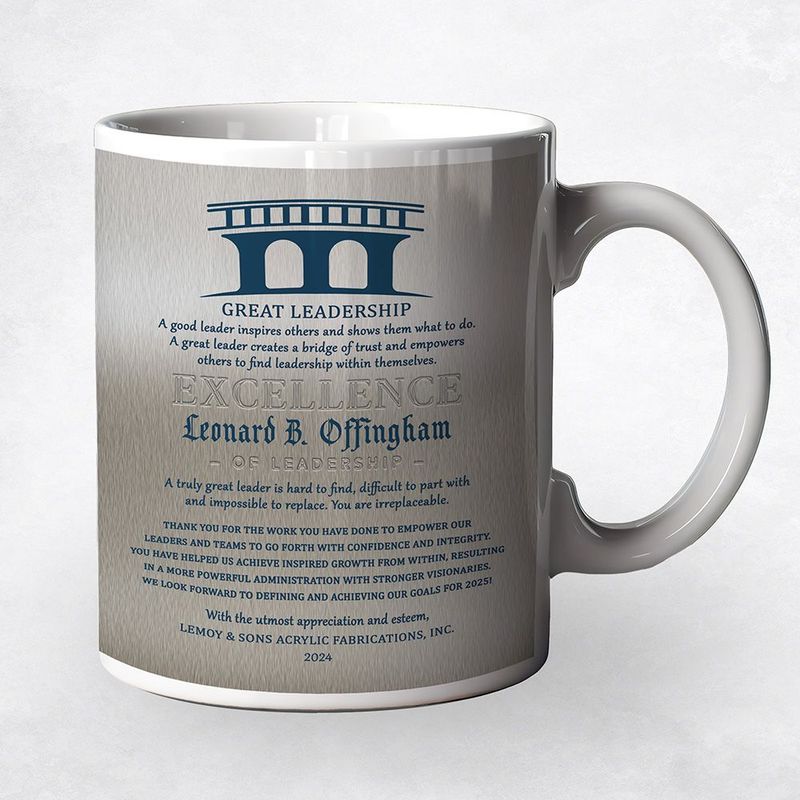 Tin Corporate Bridge of Trust Leadership Appreciation Coffee Mug Gift for Employee M-2114