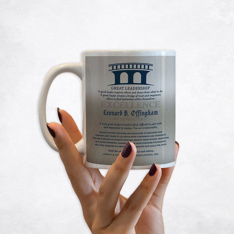 Tin Corporate Bridge of Trust Leadership Appreciation Coffee Mug Gift for Employee M-2114
