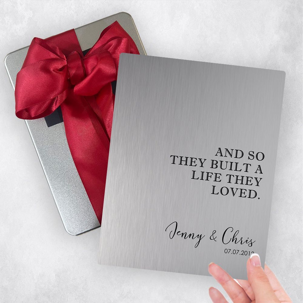 Tin Custom Message 10th Anniversary Gift Delivery Box Gift for Couple TOY-1798