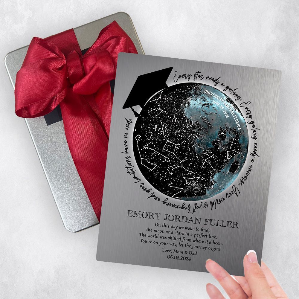 Tin Moon and Star Map graduation Gift Delivery Box Gift for Graduate TOY-1577
