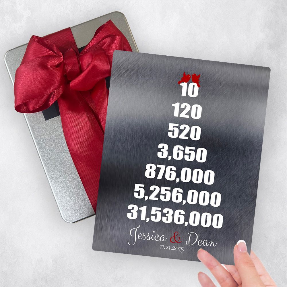 Tin Countdown Pyramid 10th Anniversary Gift Delivery Box Gift for Couple TOY-1326