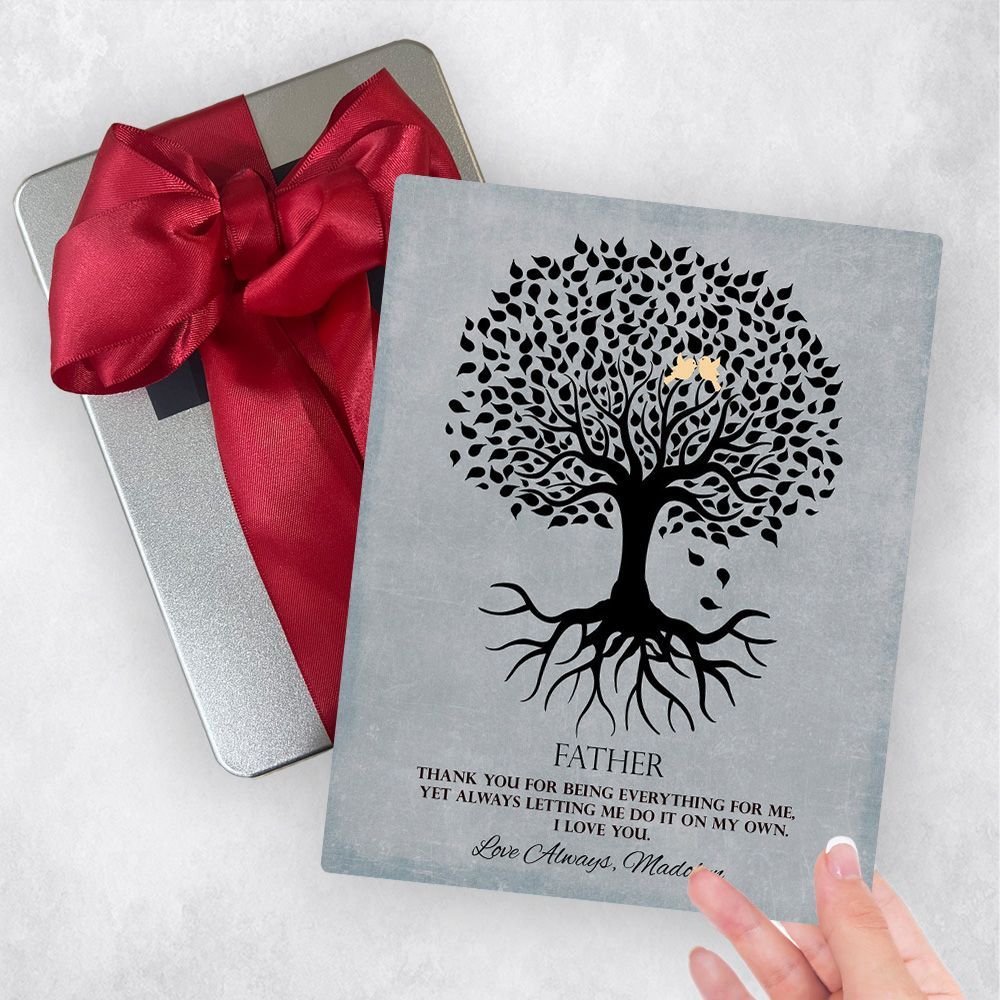 Rooted Tree Silhouette Metal Plaque Family Gift Delivery For Dad Toy-1113