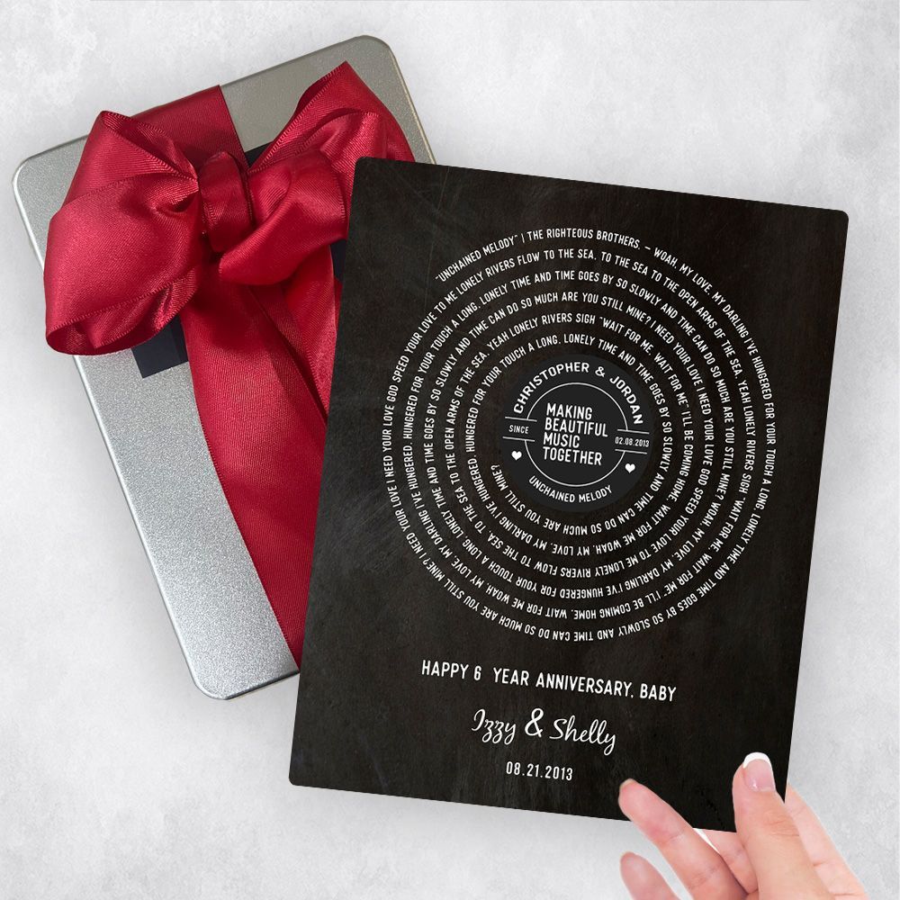 Iron Our Song Lyrics 6th Anniversary Gift Delivery Box Gift for Couple TOY-1911