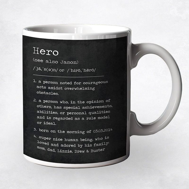 Hero Dictionary Definition Custom Name Birthday Coffee Mug Gift for Son M-2166