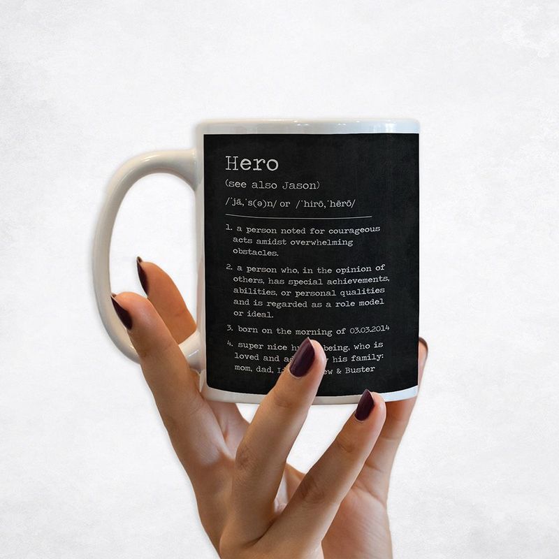 Hero Dictionary Definition Custom Name Birthday Coffee Mug Gift for Son M-2166