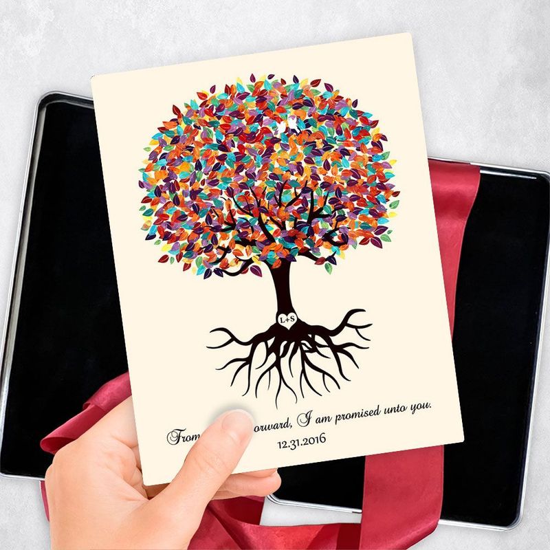 Colorful Tree with Roots Engagement Gift Delivery Box Gift for Couple TOY-1425
