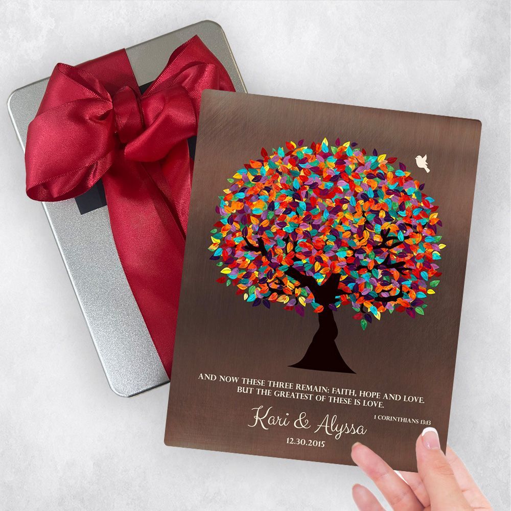 Bronze Colorful Spring Tree Anniversary Gift Delivery Box Gift for Couple TOY-1393