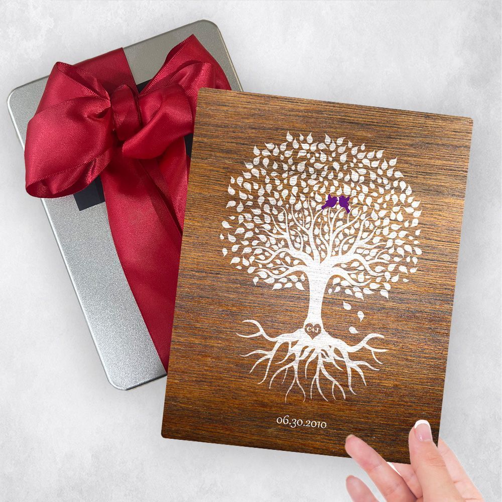 Wood Tree with Roots 5th Anniversary Gift Delivery Box Gift for Couple TOY-1370