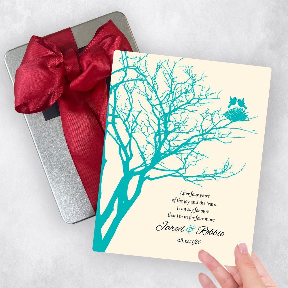 Branchy Tree with Nest 4th Anniversary Gift Delivery Box Gift for Couple TOY-1367