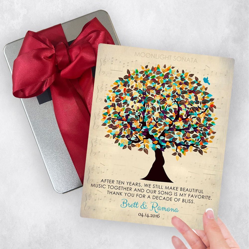 Autumn Tree and Sheet Music 10th Anniversary Gift Delivery Box Gift for Couple TOY-1339