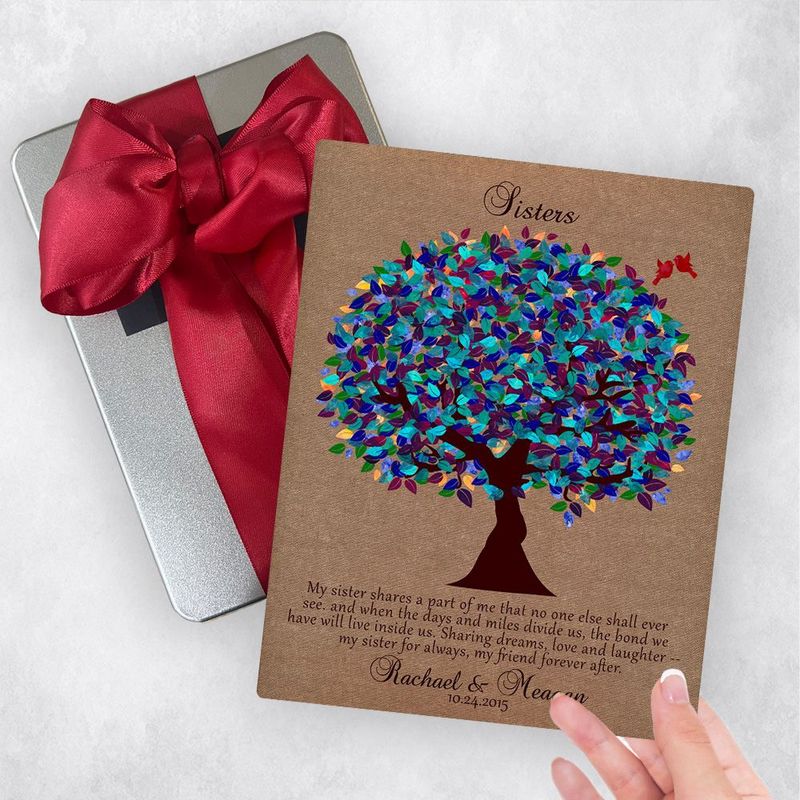 Burlap Peacock Tree Wedding Gift Delivery Box Gift for Sister TOY-1195