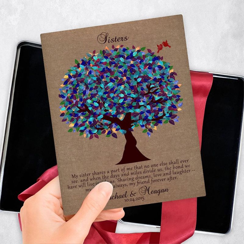 Burlap Peacock Tree Wedding Gift Delivery Box Gift for Sister TOY-1195