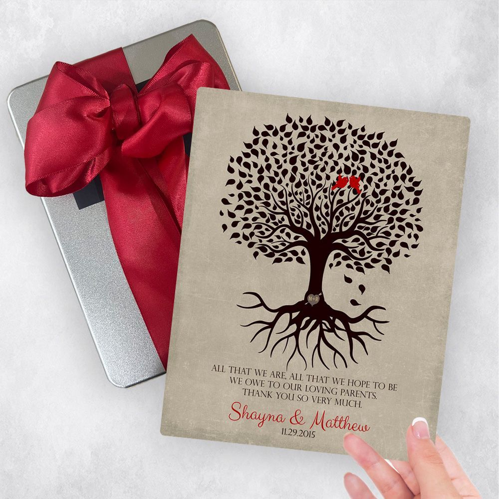 Rooted Tree Silhouette Wedding Gift Delivery Box Gift for Parents TOY-1110