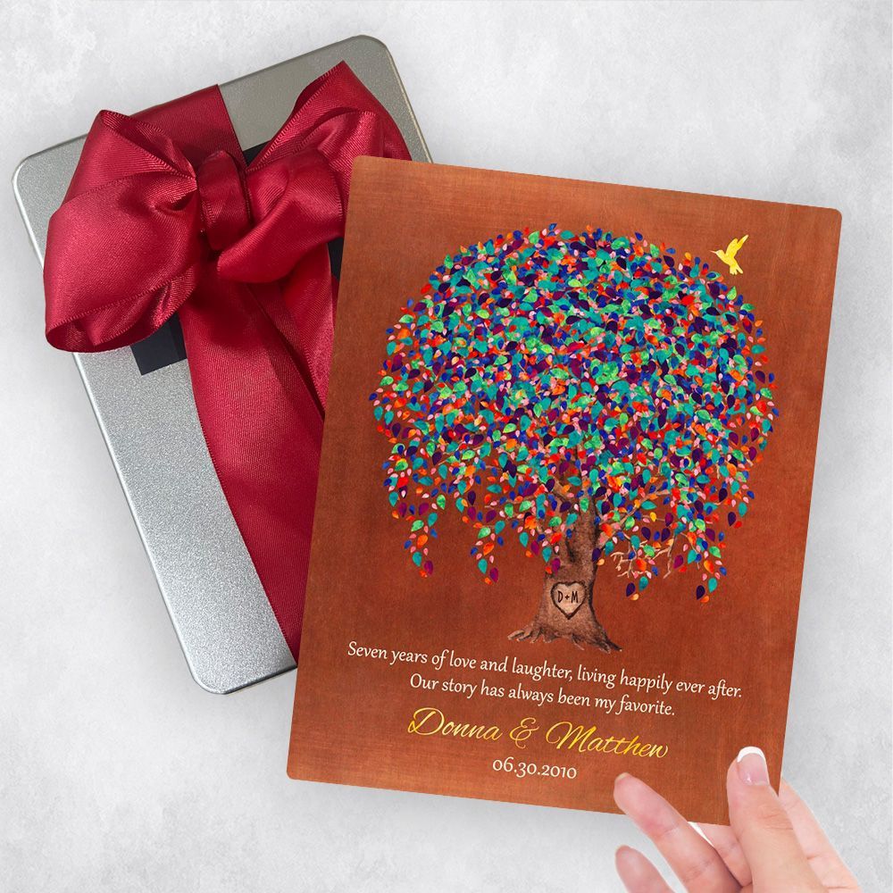 Copper Willow Tree 7th Anniversary Gift Delivery Box Gift for Couple TOY-1514
