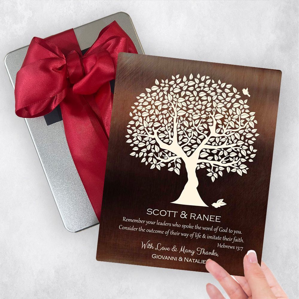 Bronze Tree Silhouette Leadership Appreciation Gift Delivery Box Gift for Mentor TOY-1495