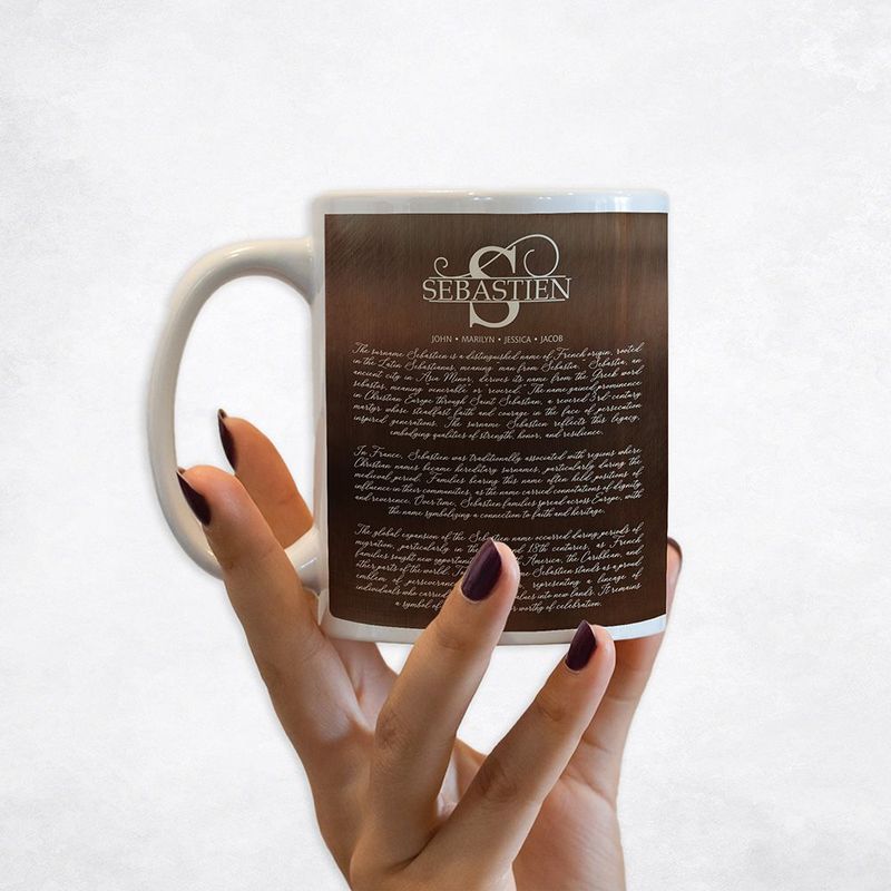 #1 Best Seller - Bronze Surname Monogram and History Housewarming Coffee Mug Gift for Family M-2122