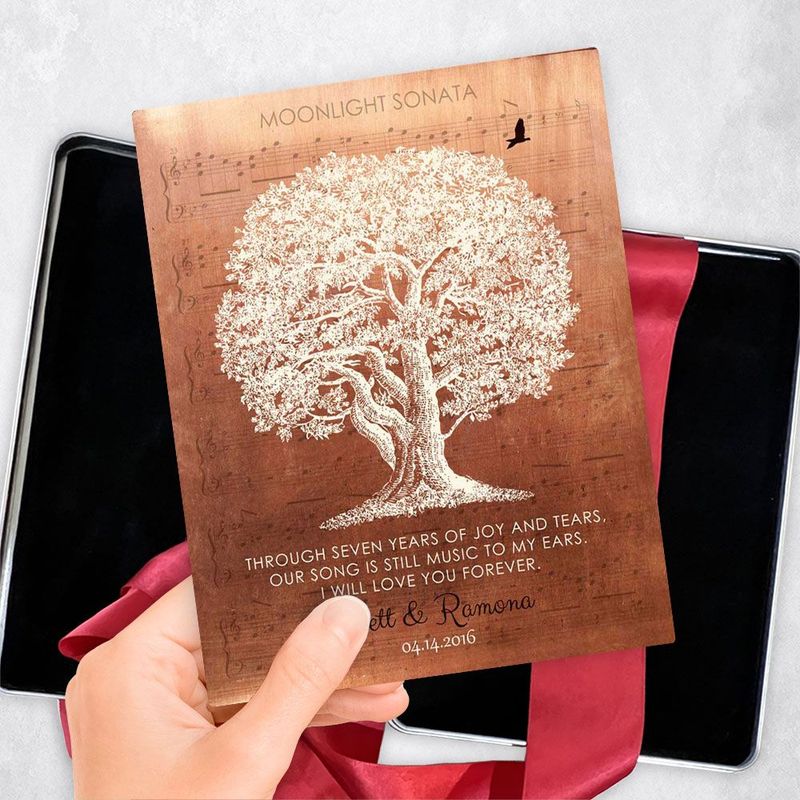 #1 Best Seller - Copper White Oak Tree 7th Anniversary Gift Delivery Box Gift for Couple TOY-1332