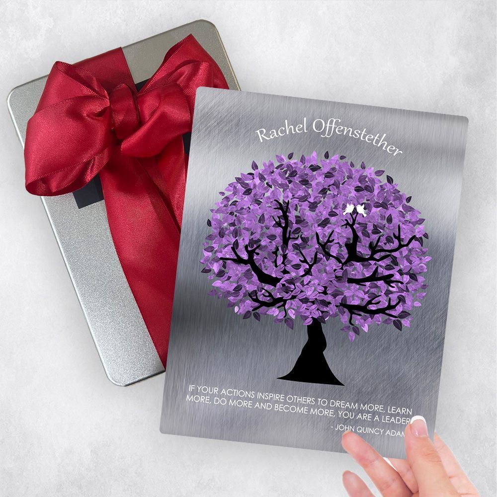 Tin Purple Tree Leadership Appreciation Gift Delivery Box Gift for Mentor TOY-1488