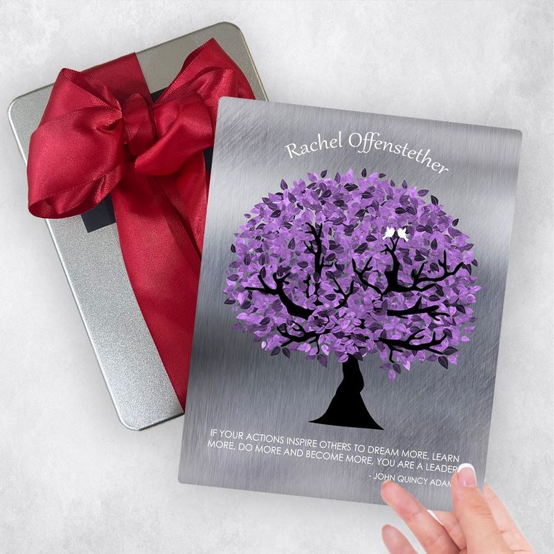 Tin Purple Tree Leadership Appreciation Gift Delivery Box Gift for Mentor TOY-1488